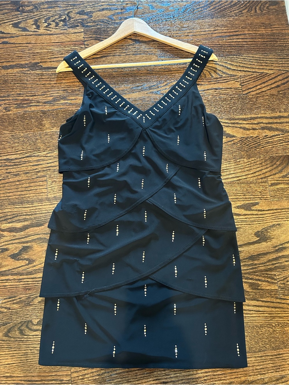 White House Black Market Black Stud-Embellished Dress